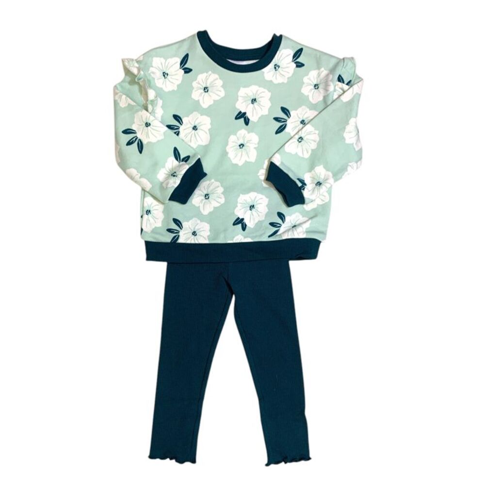 Green Floral - Member's Mark Girls 2-Piece Playwear Set, Pull-On, Long Sleeve, F